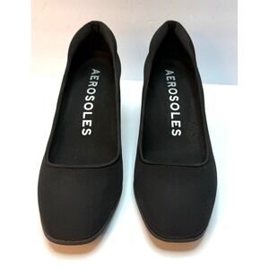 Aerosoles Casta Dress-Pump-Mid Heel Black Stretch Size 8M NWT and BOX